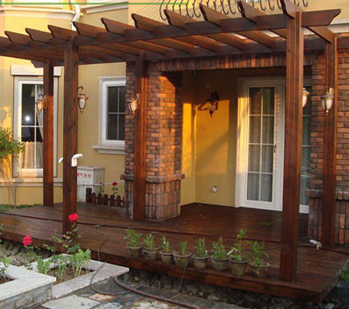 家庭碳化木花架廊架 用材环保 防虫防蛀 寿命长