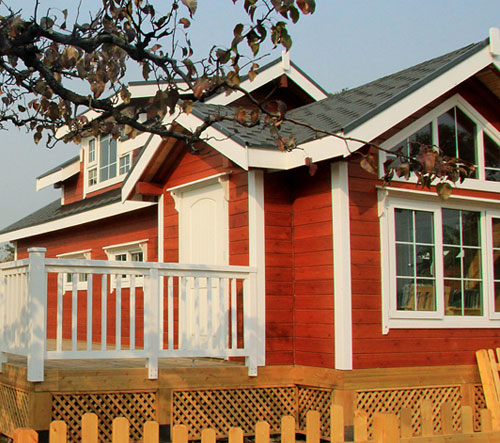 复式轻型木屋别墅 可搭配露台及栅栏 现代简约风