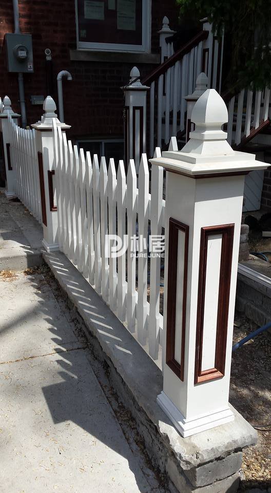 别墅木围栏 白色尖头木栅栏