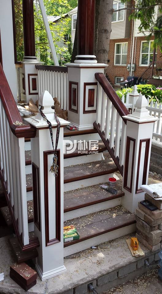 楼梯木扶手 艺术立柱设计